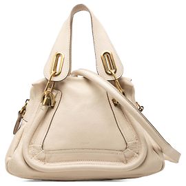Bolsa Paraty em couro granulado marrom Chloé Small Marrom Bege