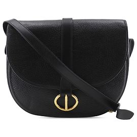 Borsa a tracolla Dior in pelle nera Nero