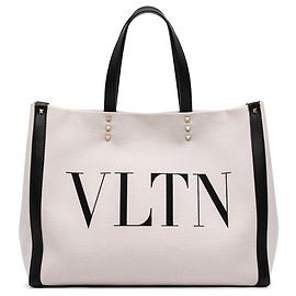 Tote Rockstud VLTN en toile marron Valentino Medium Marron Beige