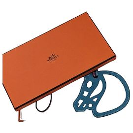 Hermès Paddock Horse Pingente de Couro - Azul Turquesa Azul Roxo escuro
