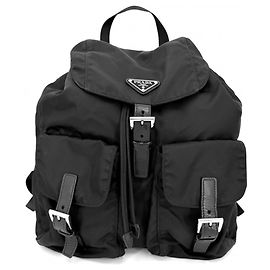 Sac à dos avec logo Triangle Prada Noir