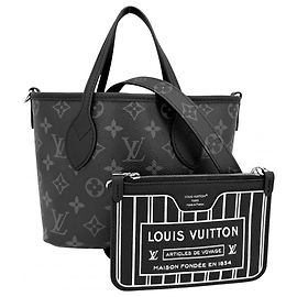 Borsa Louis Vuitton Monogram Eclipse Neverfull Inside Out BB da donna Nero