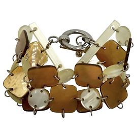 Pulseira Charm Bottega Veneta Marrom Bege