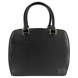 Borsa a mano in pelle Epi Louis Vuitton Nero