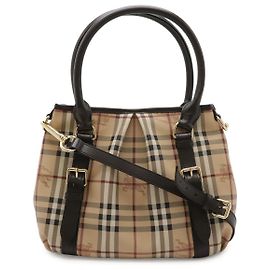 Borsa Tote 2WAY Burberry Nova Check in PVC e pelle Marrone Beige