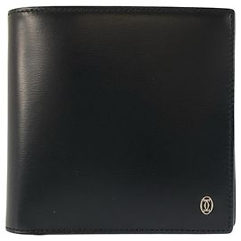 Cartier Black Leather Compact Wallet Black