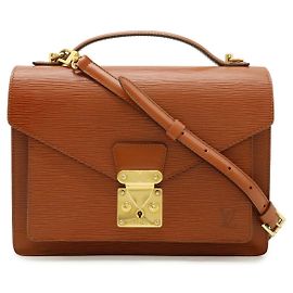 Sac à main Louis Vuitton Epi Monceau Marron