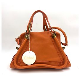 Chloé Chloe Pre-Owned Paraty 2-Way Leather Handbag Orange