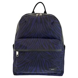 Bally Zebra Nylon Backpack Blue