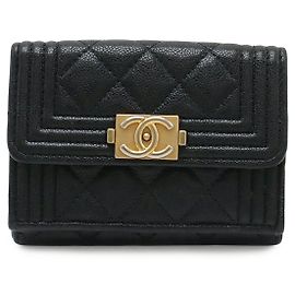 Chanel Boy Matelasse Small Flap Wallet Black