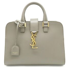 Yves Saint Laurent Leather Baby Cabas Handbag Grey