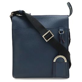 Bulgari Borsa Messenger in Pelle Bvlgari Blu Navy Blu