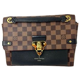 Bolsa Transversal Louis Vuitton Vavin PM Damier Ebene Marrom