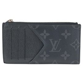 Louis Vuitton Monogram Eclipse Card Coin Case Black