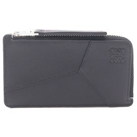 Portafoglio e porta carte lungo in pelle Puzzle Loewe Nero