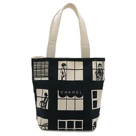 Borsa Tote Chanel Canvas Windows Line Nero
