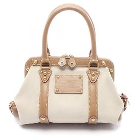 Bolsa Tote Louis Vuitton Antigua Marrom Bege