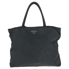 Tote en nylon Prada avec logo triangle Noir