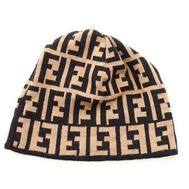 Gorro de lã FENDI Marrom Bege