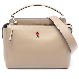 Bolsa de couro Fendi DOT COM Marrom Bege