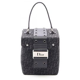 Christian Dior Bolsa de mão Dior Street Chic Trotter em lona e couro Preto