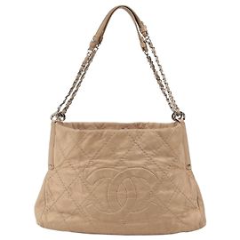 Chanel Borsa a tracolla con catena logo CC Marrone