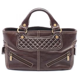 Céline CELINE Leather Handbag Brown