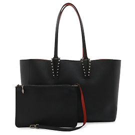 Christian Louboutin CABATA Borsa Tote Piccola in Pelle con Borchie Nero