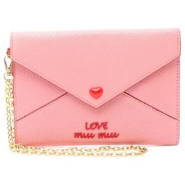 Miu Miu Leder MADRAS LOVE Clutch Kartenetui Pink