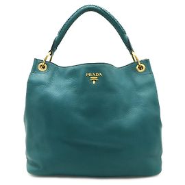 Borsa a tracolla in pelle Prada Verde Verde