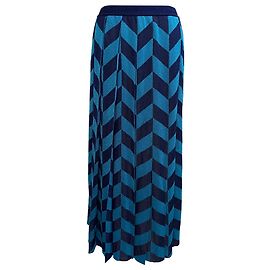 Gucci Pleated Printed Midi Skirt in Blue Viscose Blue