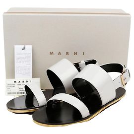 Marni Strap Sandals Grey Leather 40 Grey