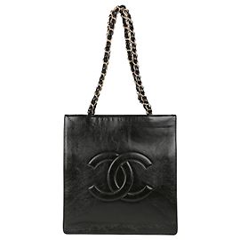 Chanel Borsa Tote a Spalla CC Logo Shopper Nero