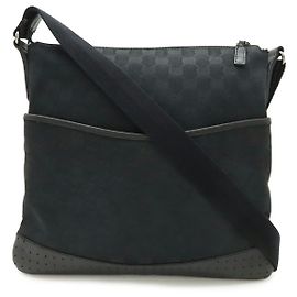 Borsa a tracolla Gucci GG Canvas e pelle nera Nero