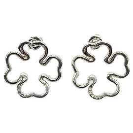 Chanel Clover Silber Ohrringe Silber Metallisch