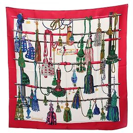 Hermès Sciarpa in seta Hermes Carre90 Pasementerie Rosa