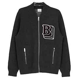 Burberry Logo Jacket Grey Wool Grey