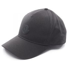 Gorra de béisbol de algodón Moncler Negro
