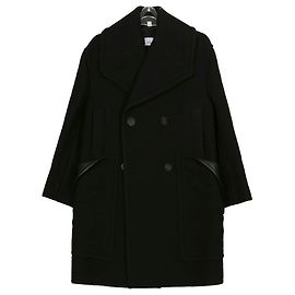 Burberry Black Wool Oversized Coat Black