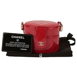 Chanel Cosmetic Mini Case Shoulder Crossbody Bag Red
