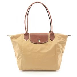 Sac cabas Longchamp LE PLIAGE ORIGINAL M Canvas Leather Marron Beige
