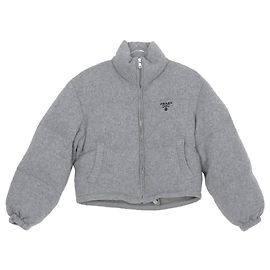 Prada Chaqueta acolchada de punto Talla Gris