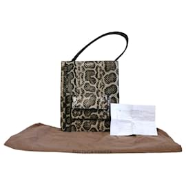 Sac cabas Bottega Veneta en python Marron