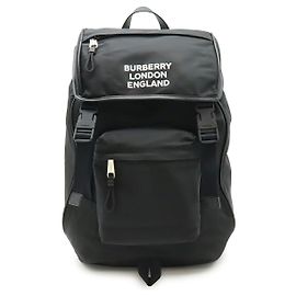 Mochila Burberry de nylon e couro Preto