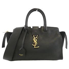 Yves Saint Laurent Bolsa de ombro Saint Laurent Downtown em camurça de bezerro Preto
