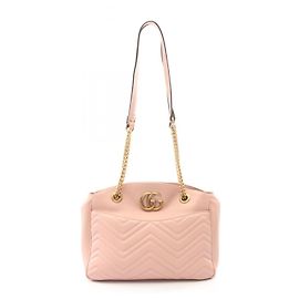 Bolsa de ombro em couro Gucci GG Marmont Rosa