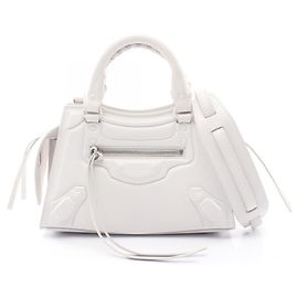 Balenciaga NEO CLASS CITY MINI Leather 2way Handbag White