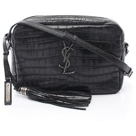 Yves Saint Laurent Borsa a tracolla LOU Monogram in pelle Saint Laurent Paris Nero