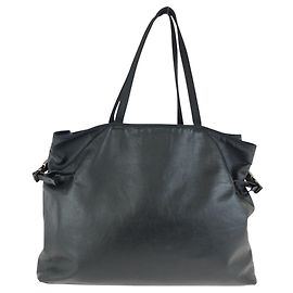 Prada Leather Nylon Tote Shoulder Bag Black