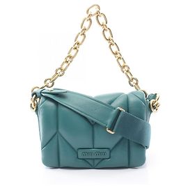 Bolsa de ombro 2way em couro Trapuntata Miu Miu Verde